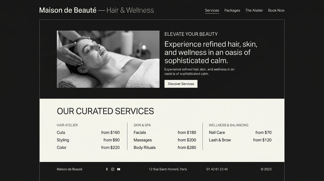 Salons - web design